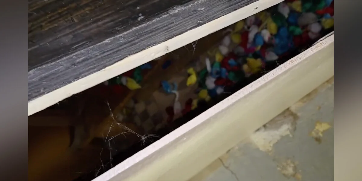 Frau öffnet die Wand unter der Treppe und findet das epische Versteck ihrer Katze mit verschwundenen Spielzeugen